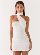 Breaking News Micro Mini Dress - White