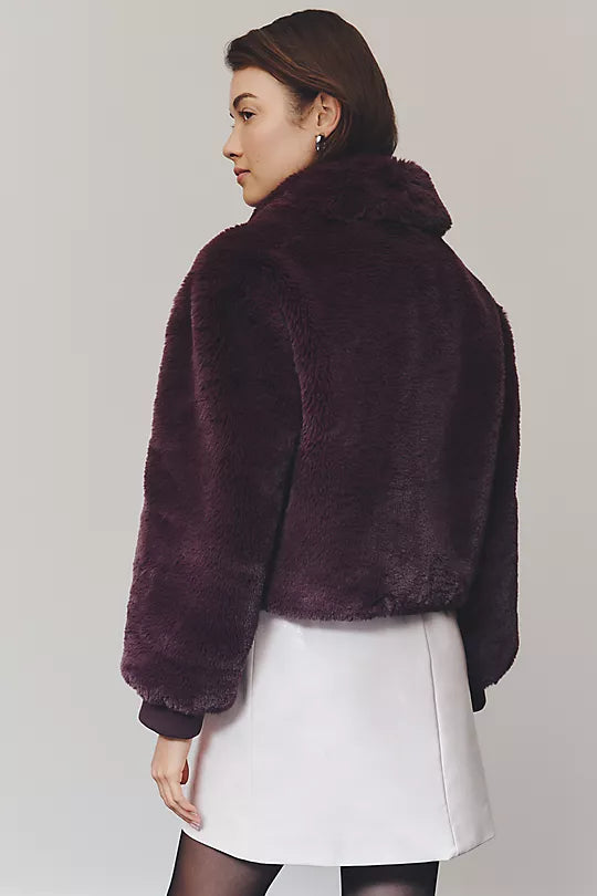 Crop Faux Fur Coat