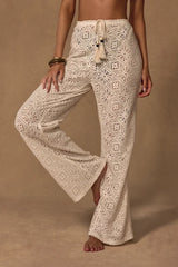 Jetsetter Cream Crochet Swim Cover-Up Pants