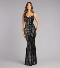 Barbra Glitter Velvet Lace-Up Formal Dress