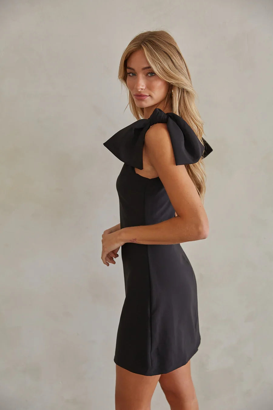 Audrey Bow Strap Mini Dress