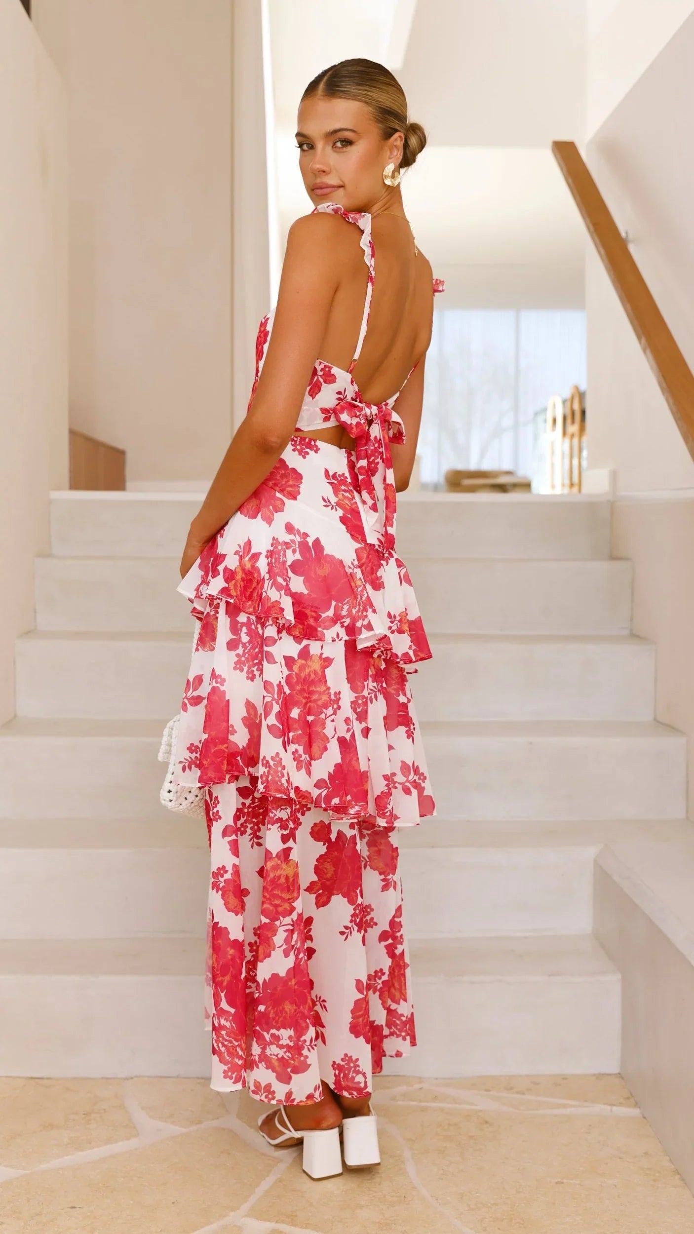 Achelle Maxi Dress - Red Floral