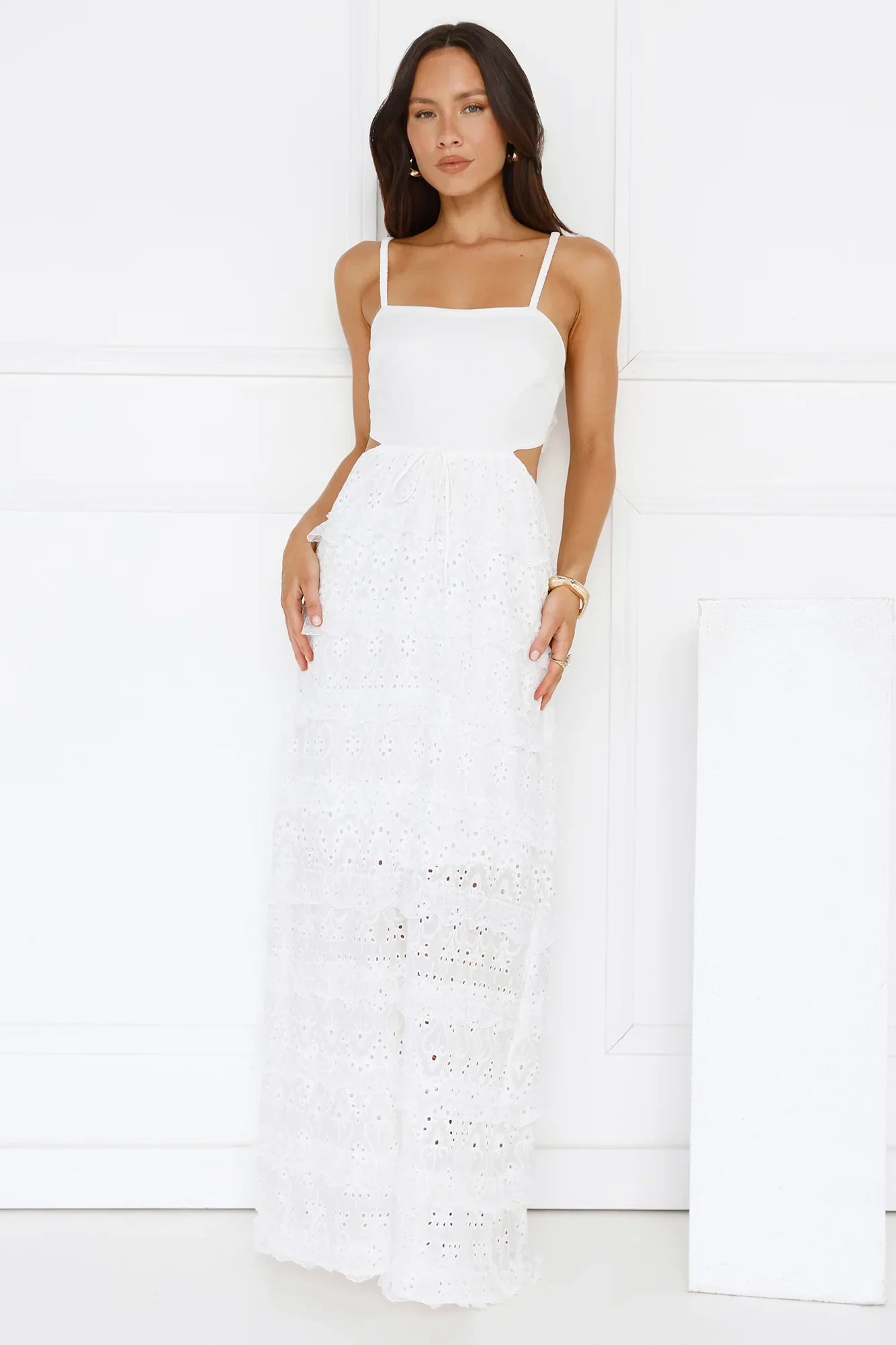 Chic Confidential Maxi Dress White