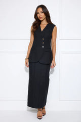 Office Talk Maxi Skirt Black