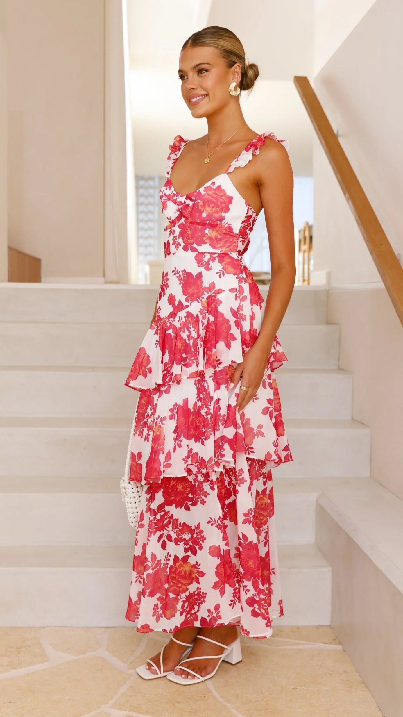 Achelle Maxi Dress - Red Floral